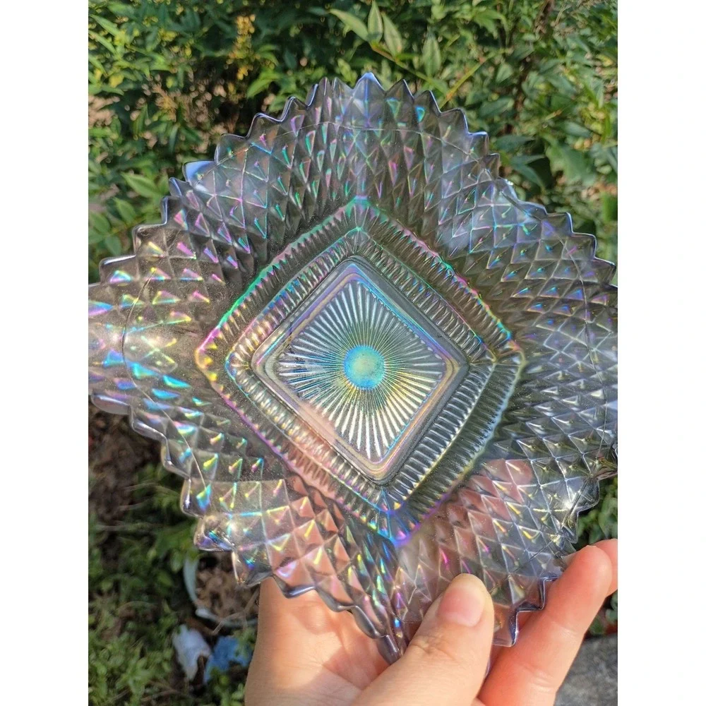 Indiana Glass Diamond Point Square Candy Dish 7